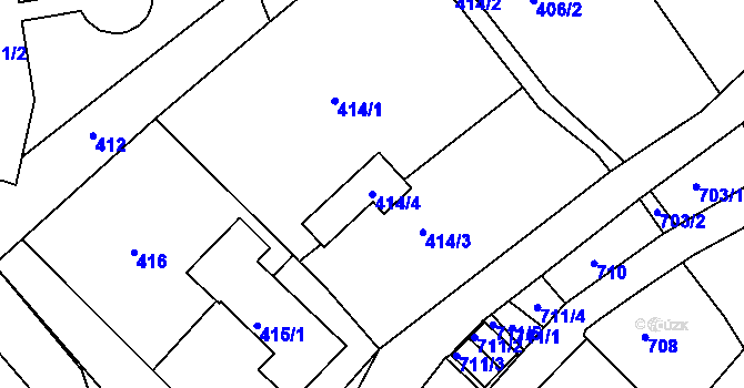 Parcela st. 414/4 v KÚ Kaplice, Katastrální mapa
