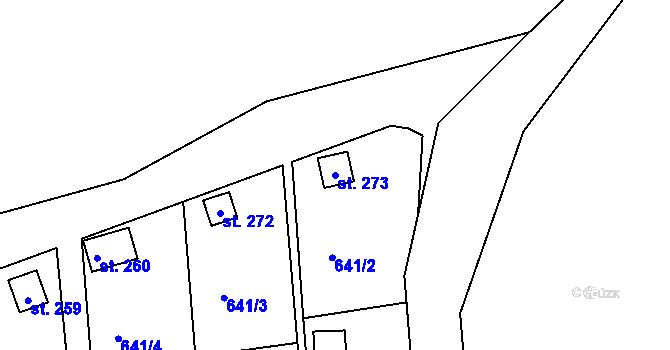 Parcela st. 273 v KÚ Blansko u Kaplice, Katastrální mapa