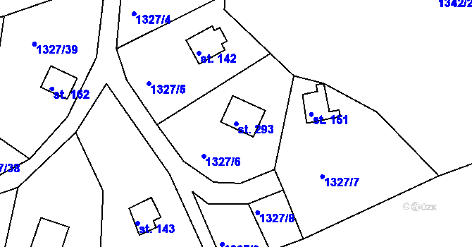 Parcela st. 293 v KÚ Blansko u Kaplice, Katastrální mapa