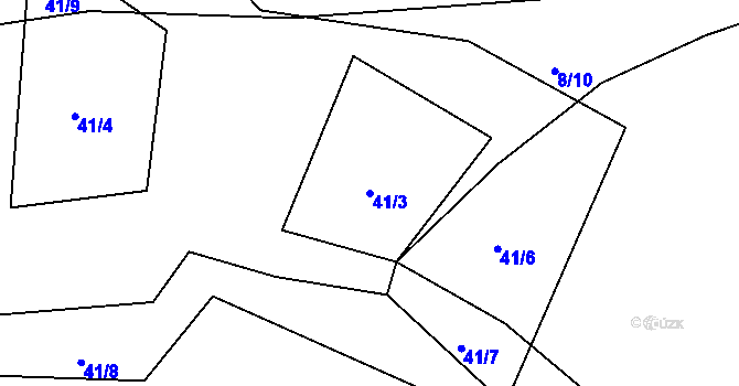 Parcela st. 41/3 v KÚ Blansko u Kaplice, Katastrální mapa