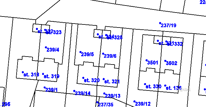 Parcela st. 239/6 v KÚ Blansko u Kaplice, Katastrální mapa