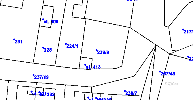 Parcela st. 239/9 v KÚ Blansko u Kaplice, Katastrální mapa
