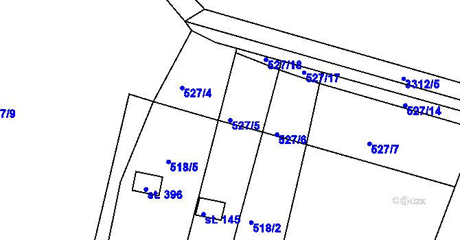 Parcela st. 527/5 v KÚ Blansko u Kaplice, Katastrální mapa