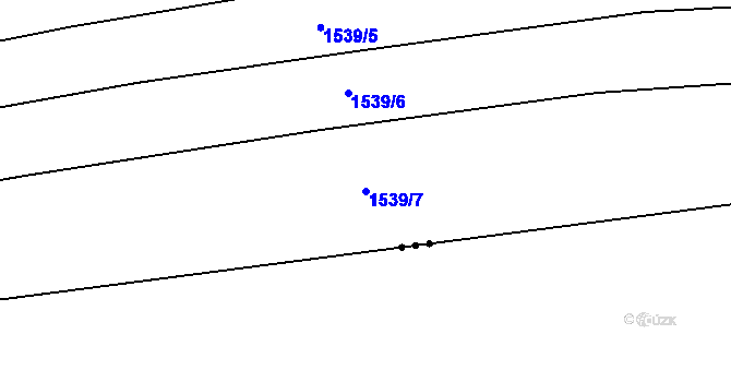 Parcela st. 1539/7 v KÚ Blansko u Kaplice, Katastrální mapa