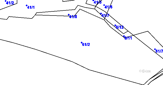 Parcela st. 61/2 v KÚ Blansko u Kaplice, Katastrální mapa