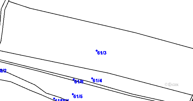 Parcela st. 61/3 v KÚ Blansko u Kaplice, Katastrální mapa