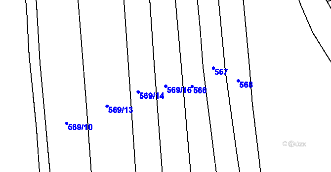 Parcela st. 569/16 v KÚ Mostky, Katastrální mapa