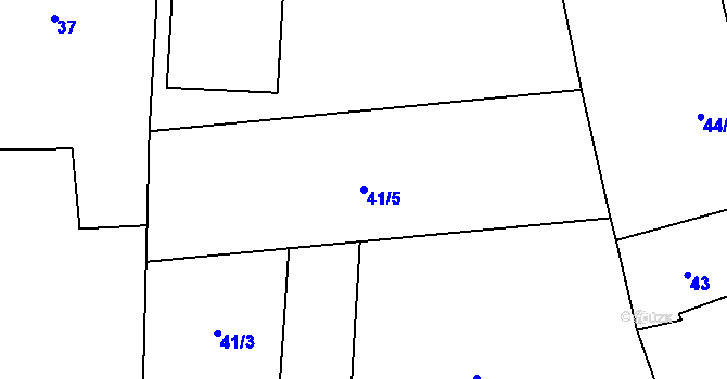 Parcela st. 41/5 v KÚ Káranice, Katastrální mapa