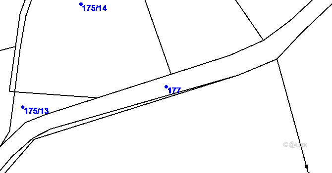 Parcela st. 177 v KÚ Káranice, Katastrální mapa