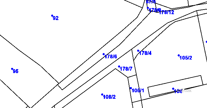 Parcela st. 178/6 v KÚ Káranice, Katastrální mapa