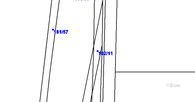 Parcela st. 182/11 v KÚ Káranice, Katastrální mapa