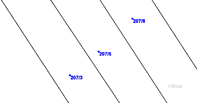 Parcela st. 207/5 v KÚ Káranice, Katastrální mapa