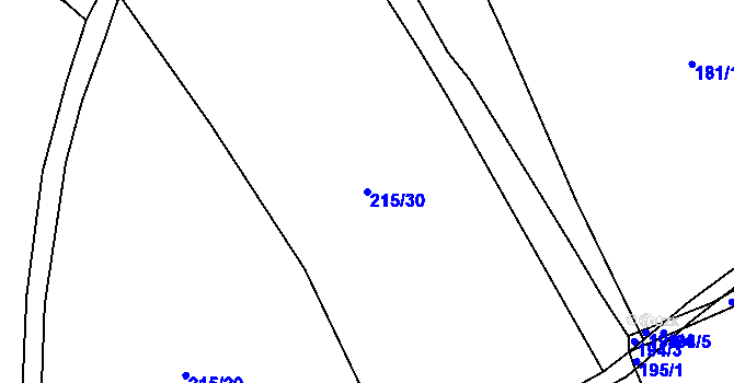 Parcela st. 215/30 v KÚ Káranice, Katastrální mapa