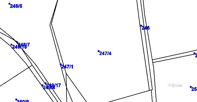 Parcela st. 247/4 v KÚ Káranice, Katastrální mapa