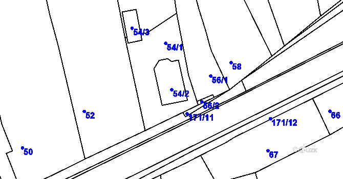 Parcela st. 54/2 v KÚ Káranice, Katastrální mapa
