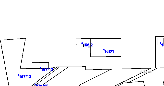 Parcela st. 168/2 v KÚ Káranice, Katastrální mapa