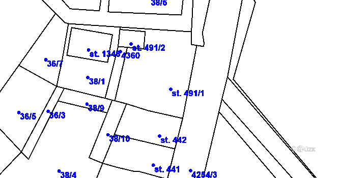 Parcela st. 491/1 v KÚ Kardašova Řečice, Katastrální mapa