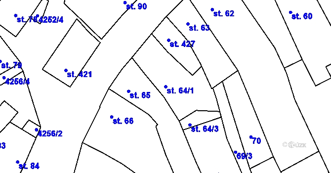 Parcela st. 64/1 v KÚ Kardašova Řečice, Katastrální mapa