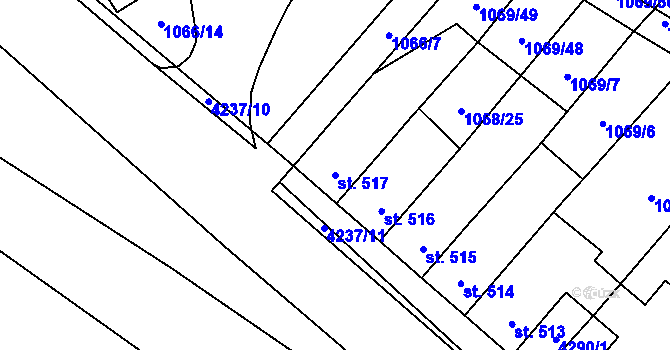 Parcela st. 517 v KÚ Kardašova Řečice, Katastrální mapa
