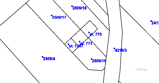 Parcela st. 771 v KÚ Kardašova Řečice, Katastrální mapa