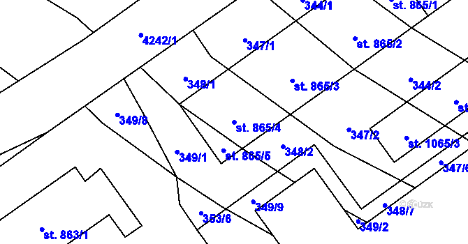 Parcela st. 865/4 v KÚ Kardašova Řečice, Katastrální mapa