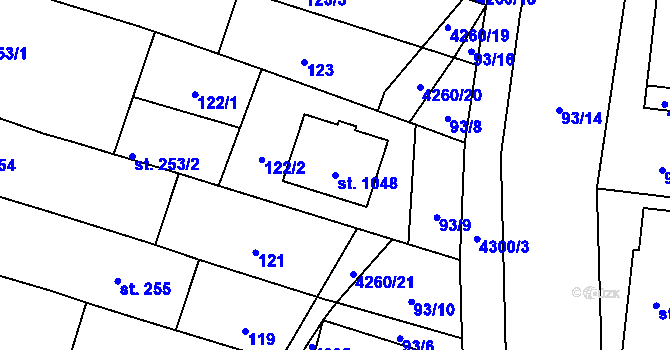 Parcela st. 1048 v KÚ Kardašova Řečice, Katastrální mapa