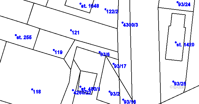 Parcela st. 93/6 v KÚ Kardašova Řečice, Katastrální mapa
