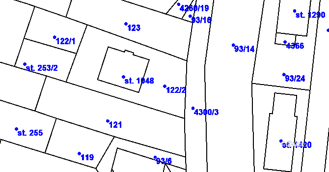 Parcela st. 122/2 v KÚ Kardašova Řečice, Katastrální mapa