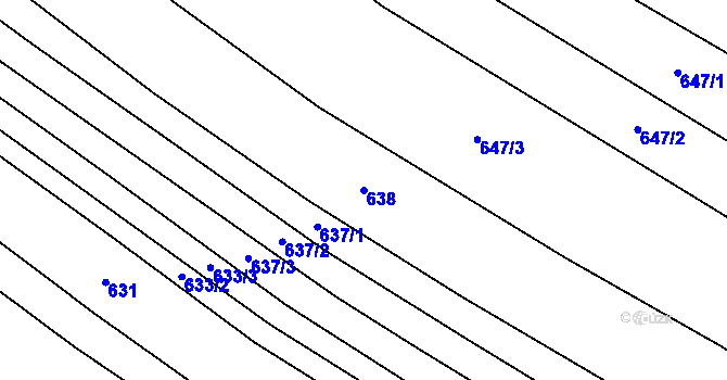 Parcela st. 638 v KÚ Kardašova Řečice, Katastrální mapa