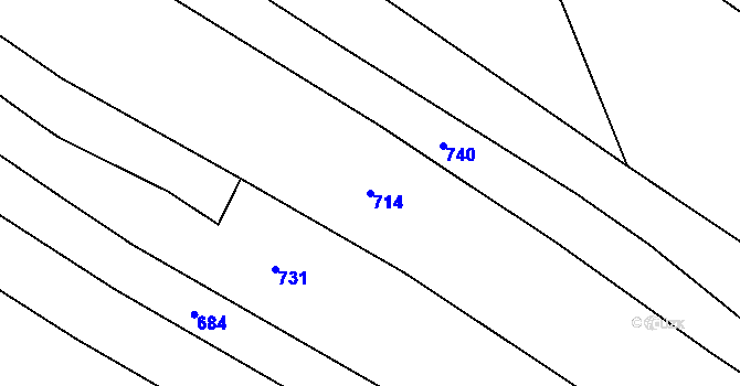 Parcela st. 714 v KÚ Kardašova Řečice, Katastrální mapa