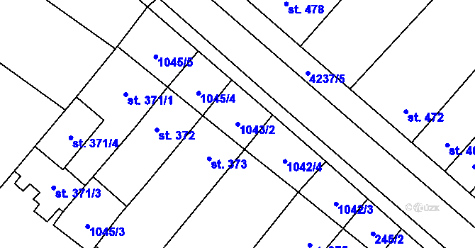 Parcela st. 1043/2 v KÚ Kardašova Řečice, Katastrální mapa