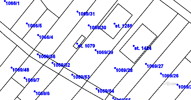 Parcela st. 1069/29 v KÚ Kardašova Řečice, Katastrální mapa