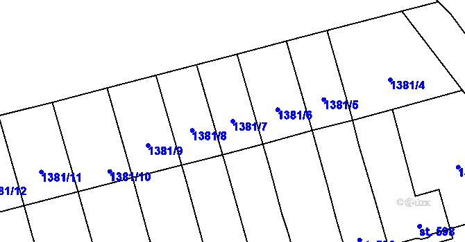 Parcela st. 1381/7 v KÚ Kardašova Řečice, Katastrální mapa