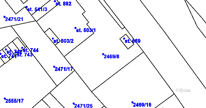 Parcela st. 2469/8 v KÚ Kardašova Řečice, Katastrální mapa