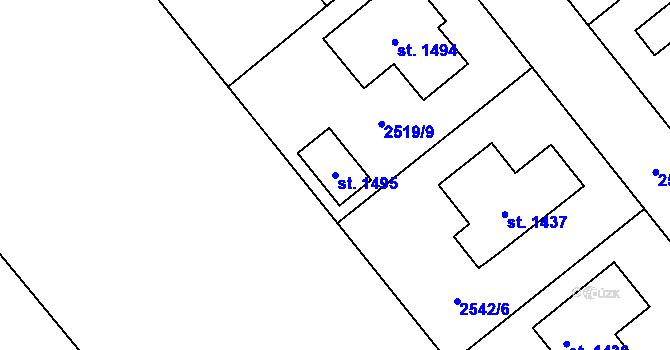 Parcela st. 1495 v KÚ Kardašova Řečice, Katastrální mapa