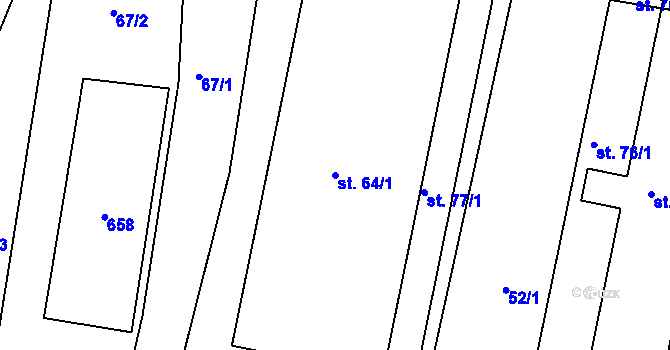 Parcela st. 64/1 v KÚ Mnich u Kardašovy Řečice, Katastrální mapa