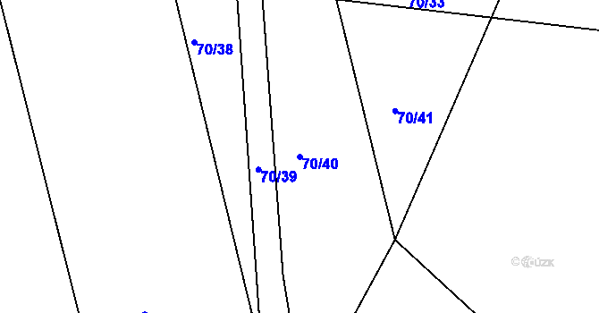Parcela st. 70/40 v KÚ Mnich u Kardašovy Řečice, Katastrální mapa