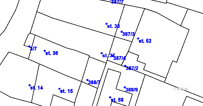 Parcela st. 37 v KÚ Nítovice, Katastrální mapa