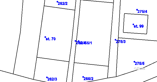 Parcela st. 55/1 v KÚ Nítovice, Katastrální mapa