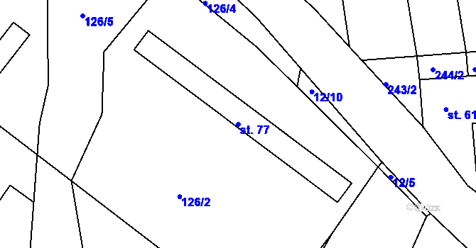 Parcela st. 77 v KÚ Nítovice, Katastrální mapa