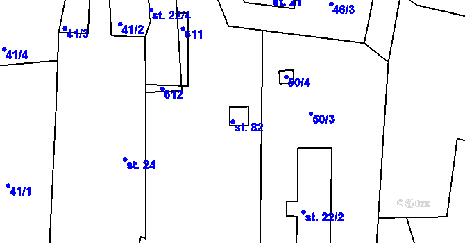 Parcela st. 82 v KÚ Nítovice, Katastrální mapa