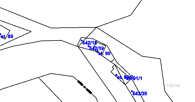 Parcela st. 90 v KÚ Nítovice, Katastrální mapa