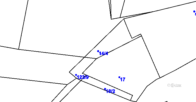 Parcela st. 14/4 v KÚ Nítovice, Katastrální mapa
