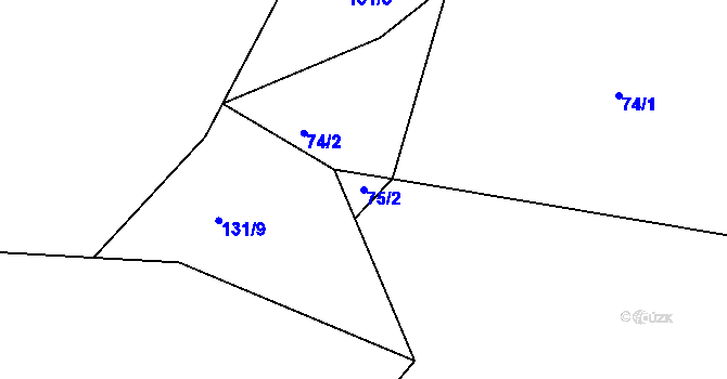 Parcela st. 75/2 v KÚ Nítovice, Katastrální mapa