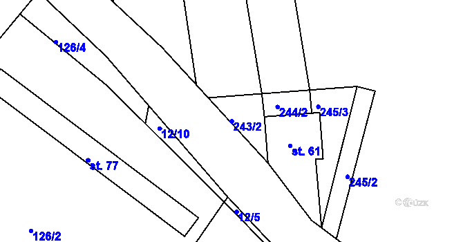 Parcela st. 243/2 v KÚ Nítovice, Katastrální mapa