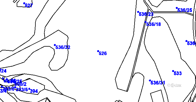 Parcela st. 526 v KÚ Nítovice, Katastrální mapa