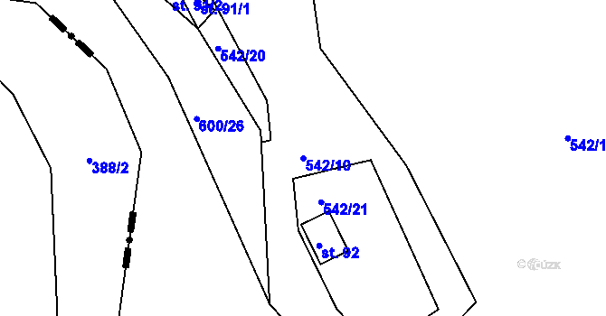 Parcela st. 542/10 v KÚ Nítovice, Katastrální mapa