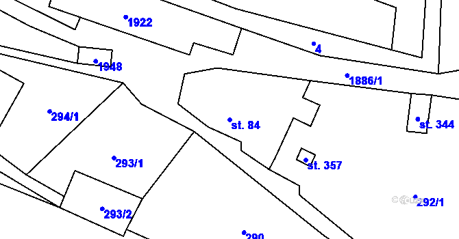 Parcela st. 84 v KÚ Karle, Katastrální mapa