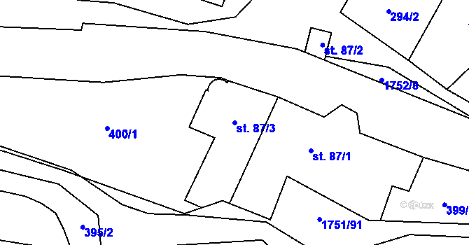 Parcela st. 87/3 v KÚ Karle, Katastrální mapa