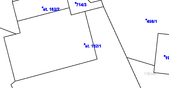 Parcela st. 162/1 v KÚ Karle, Katastrální mapa